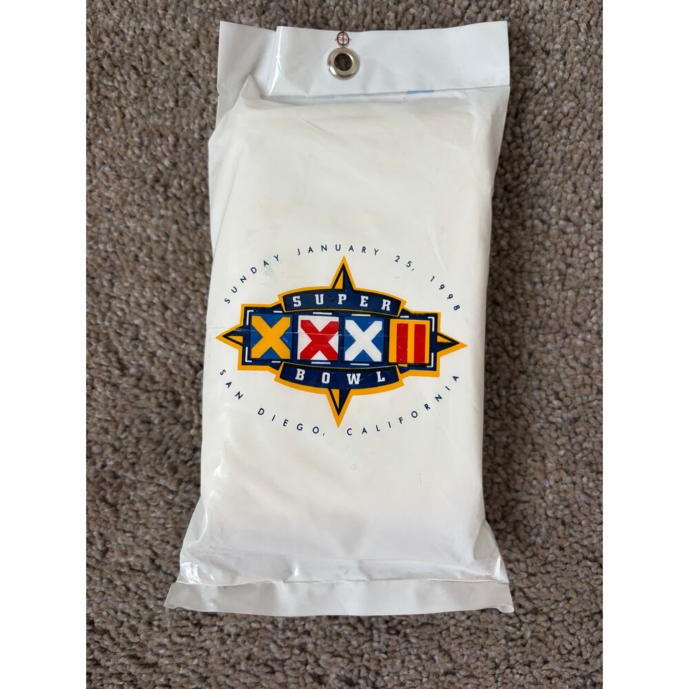 Vtg NFL 1998 XXXII Super Bowl Hooded Poncho Collectible NEW